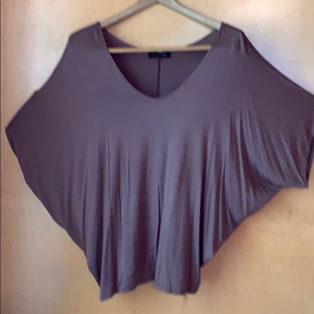 Brown batwing tapered top